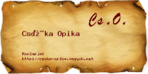 Csóka Opika névjegykártya